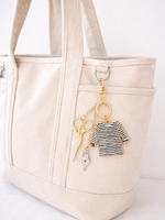 Breton Stripe Needlepoint Scissors Keychain Set