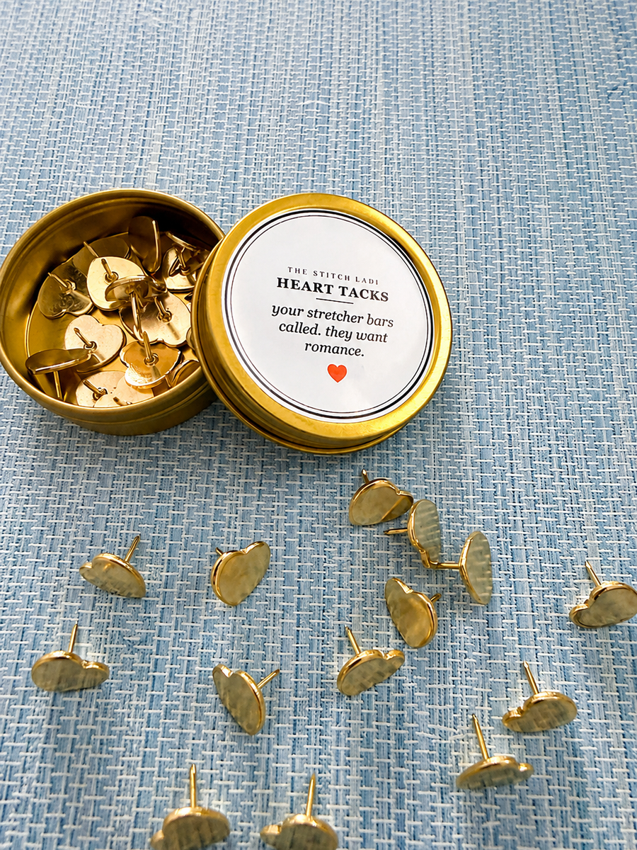Gold Heart Tacks for Needlepoint | Pack of 20