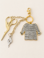 Breton Stripe Needlepoint Scissors Keychain Set