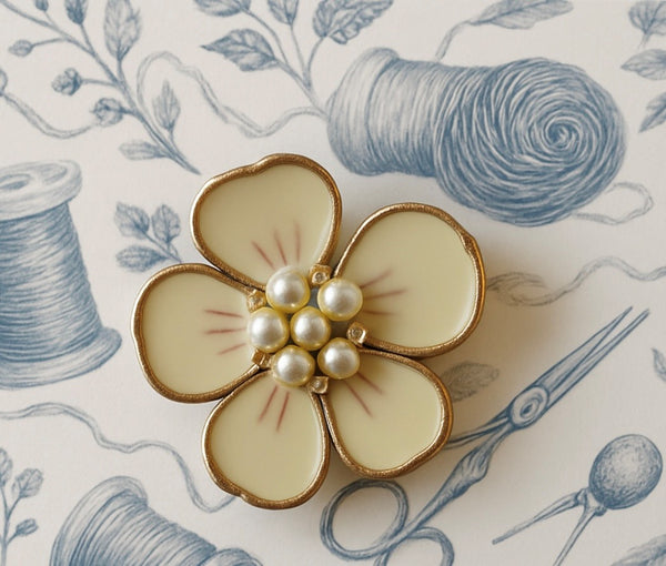 White Pearl Flower Needle Minder
