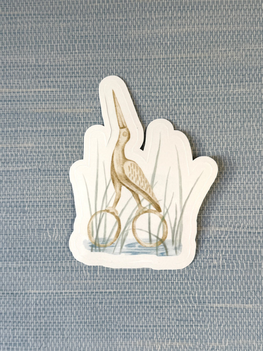 Gold Stork Scissors Sticker
