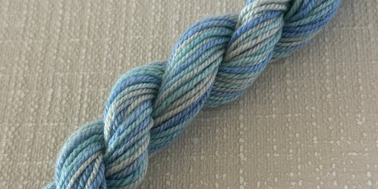Coral Sea Dinky Dyes Jumbuck silk-wool thread for 13 and 18 mesh needlepoint from The Stitch Ladi