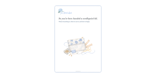 The Stitch Ladi needlepoint starter guide printed as a 5x7 booklet
