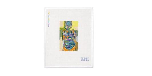 Hand-painted needlepoint canvas on stretcher bars