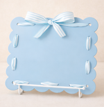 Light Blue Scalloped Needleminder Board with Blue & White Ribbon