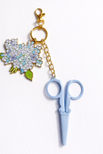 Hydrangea Needlepoint Scissors Keychain Set