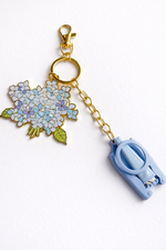Hydrangea Needlepoint Scissors Keychain Set