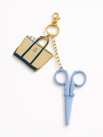 Canvas Tote Needlepoint Scissors Keychain Set