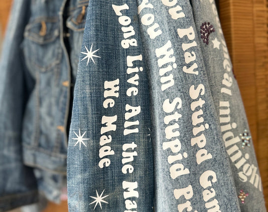 Women's Bespoke Taylor Swift Eras Tour Denim Jacket, Swiftie Gift, Custom Jean Jacket, Personalized Jacket