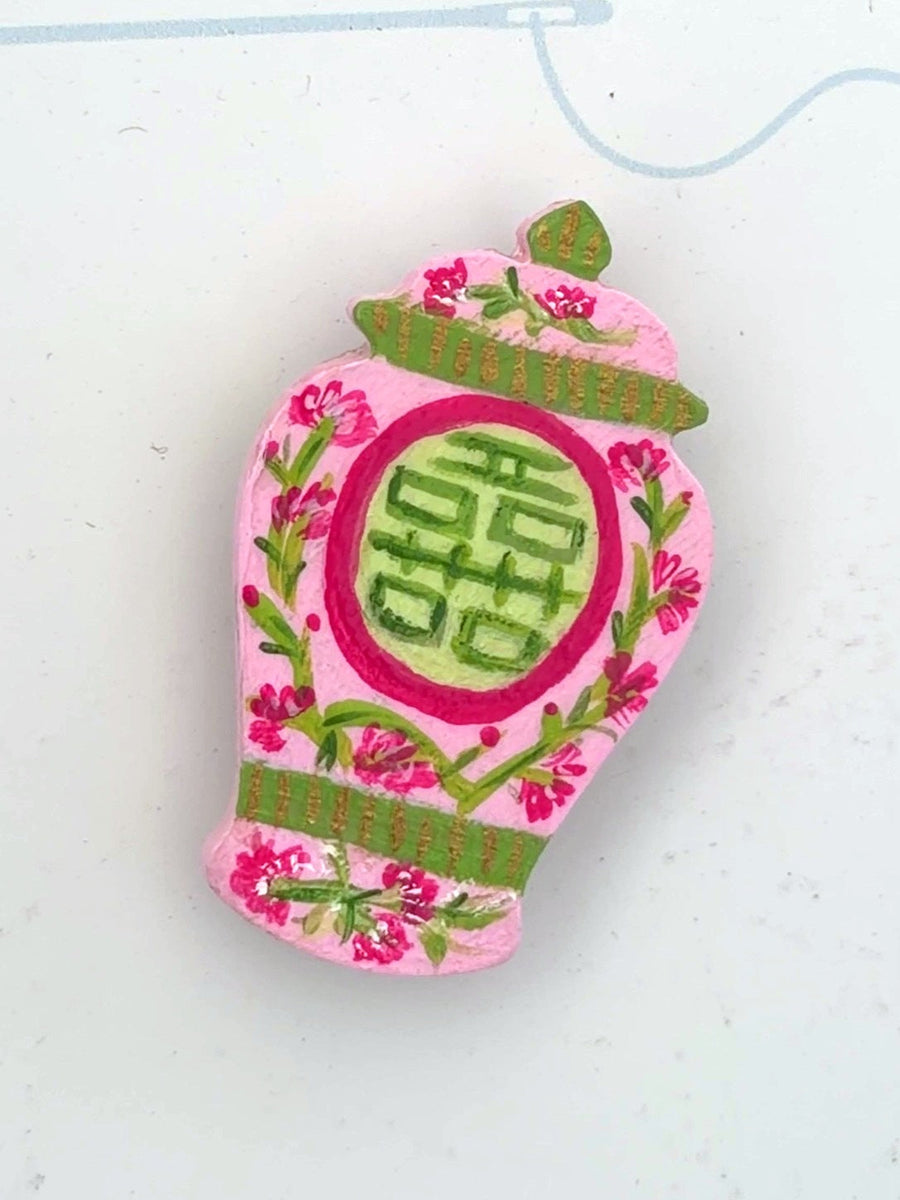 Pink Floral Double Happiness Needleminder